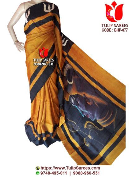 Bishnupuri Silk Hand Paint Saree