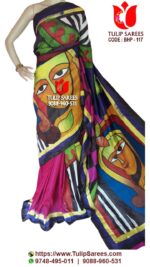 Bishnupuri Silk Hand Paint Saree