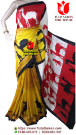 Bishnupuri Silk Hand Paint Saree