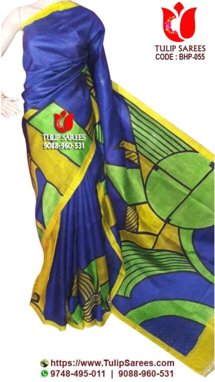 Bishnupuri Silk Hand Paint Saree