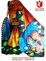 Bishnupuri Silk Hand Paint Saree