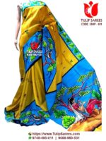 Bishnupuri Silk Hand Paint Saree